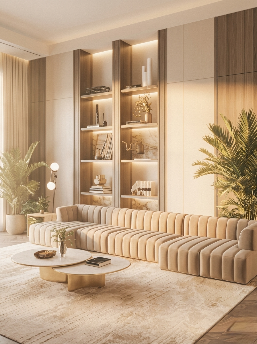 Luxurious modern living room by SS Interior